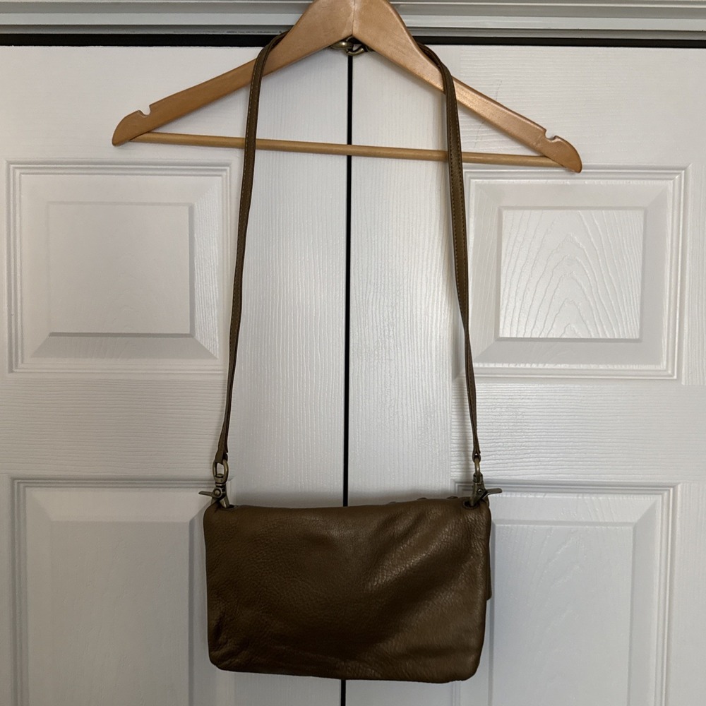 HOBO International Metallic Gold Womens Purse Crossbody Bling Leather Handbag - Picture 10 of 15